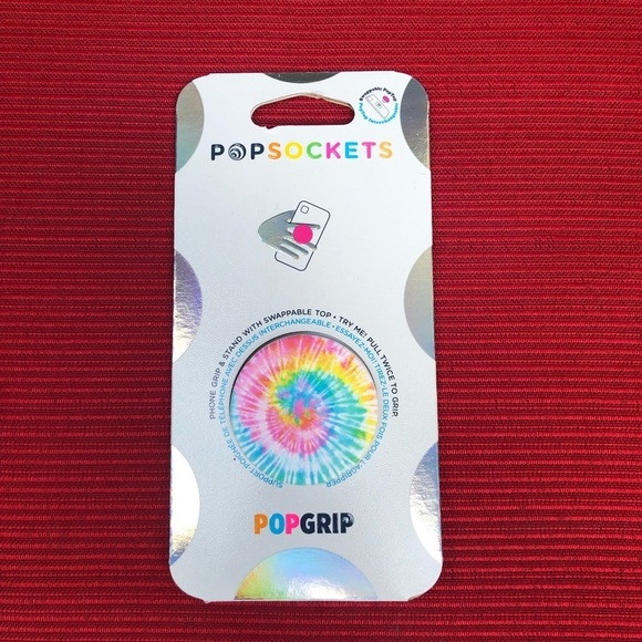 POPSOCKETS PopGrip Psych Out Phone Holder NEW Tie Dye Rainbow Tiedye Multicolor - Picture 1 of 2